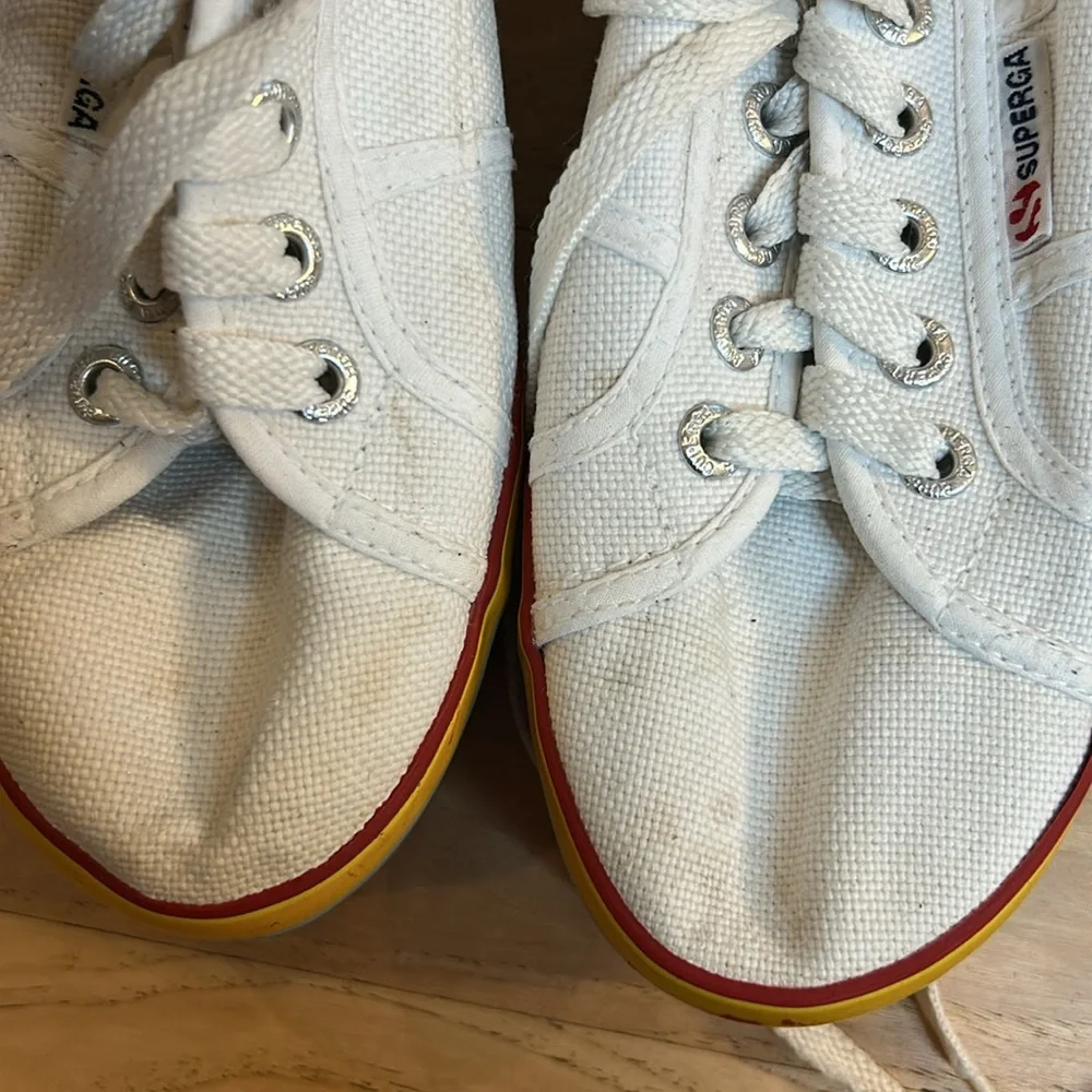 Superga women's size 37.5 rainbow platform sneakers
